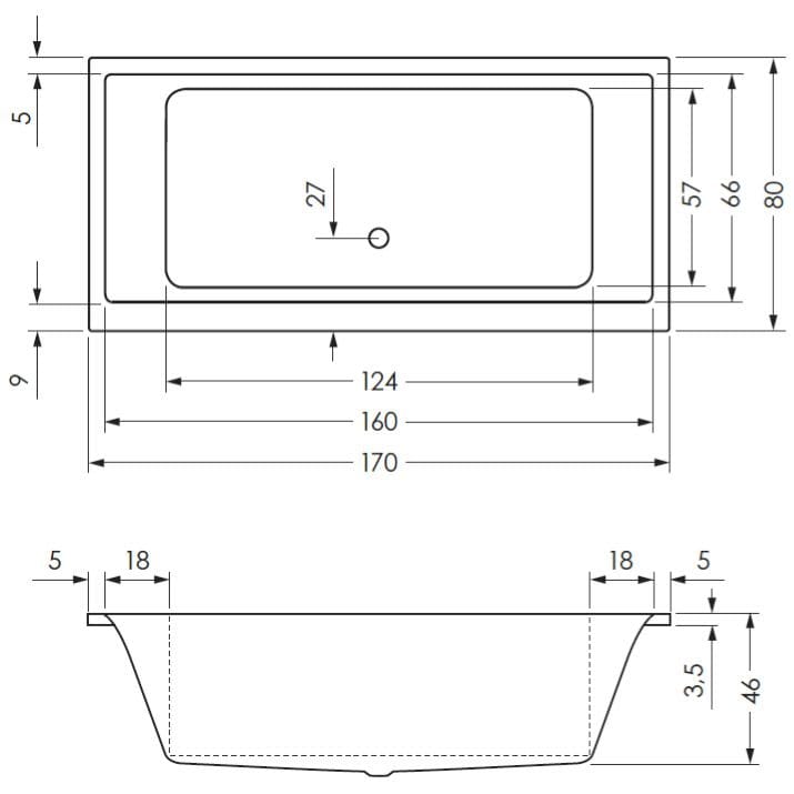 Baignoire STEINKAMP Life 170 x 80 cm