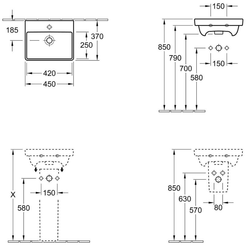 Villeroy & Boch Avento lave-mains 45 x 37 cm, avec trop-plein