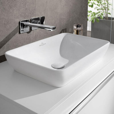 Vasque à poser semi-encastrée Villeroy & Boch Venticello 55 x 36 cm, sans trou pour robinetterie