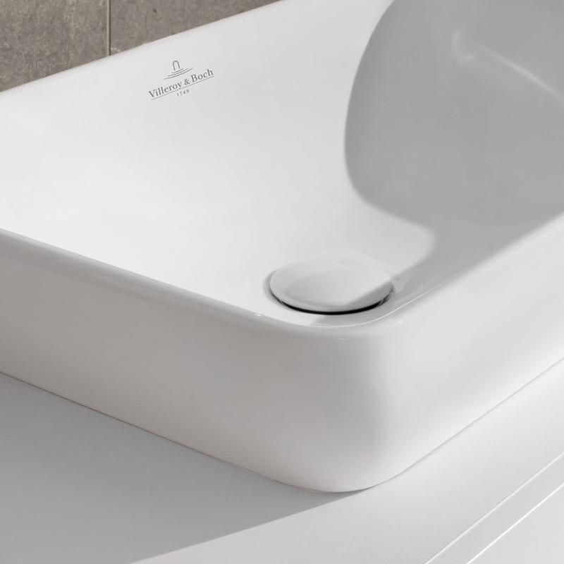 Vasque à poser semi-encastrée Villeroy & Boch Venticello 55 x 36 cm, sans trou pour robinetterie