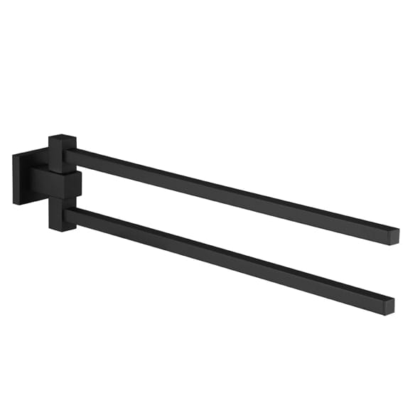 KRONENBACH Quara 2.0 Porte-serviettes noir à deux bras, 41,2 cm