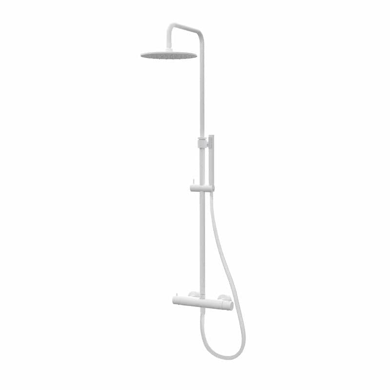 Système de douche KRONENBACH Lima 2.0 Blanc avec thermostat, pommeau de douche Ø 30 cm
