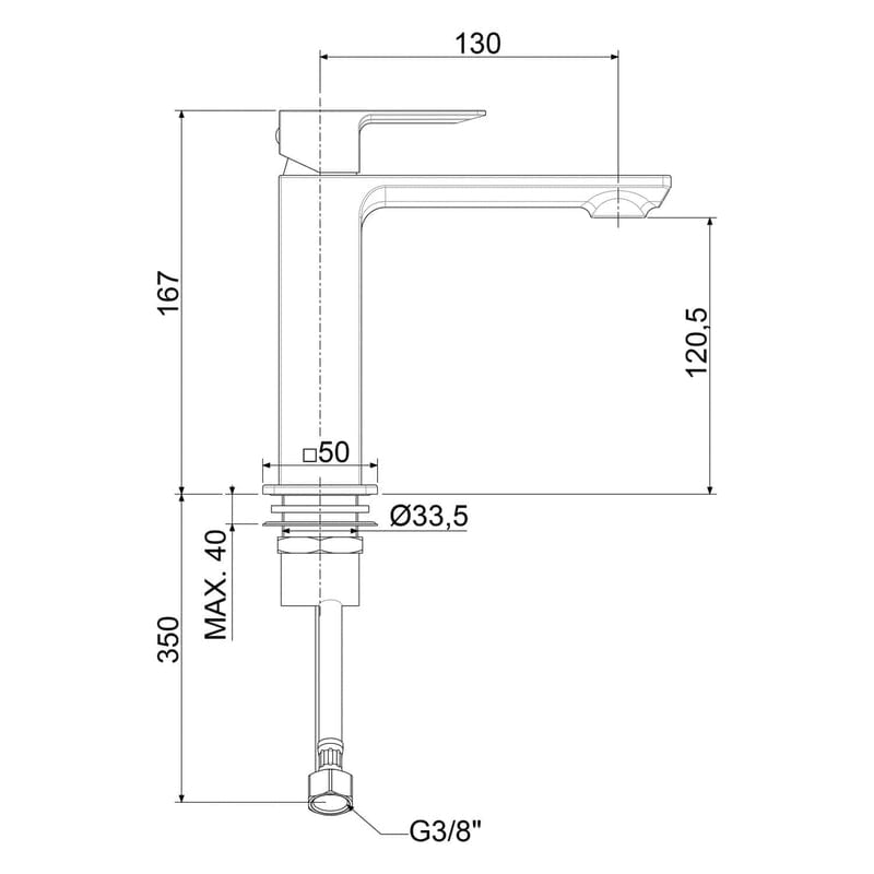 Mitigeur monocommande de lavabo KRONENBACH Quara 3.0, noir