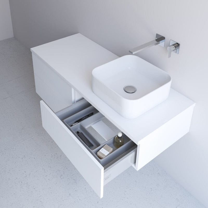 Meuble sous-vasque Cube KRONENBACH 121 cm avec 4 tiroirs et TIP-ON