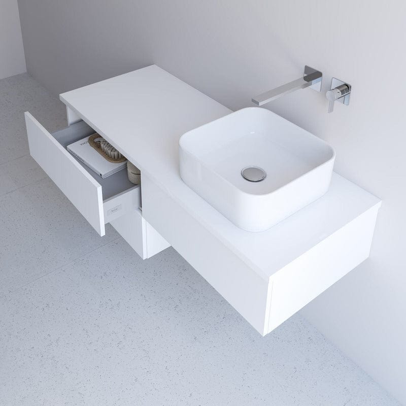 Meuble sous-vasque Cube KRONENBACH 121 cm avec 4 tiroirs et TIP-ON