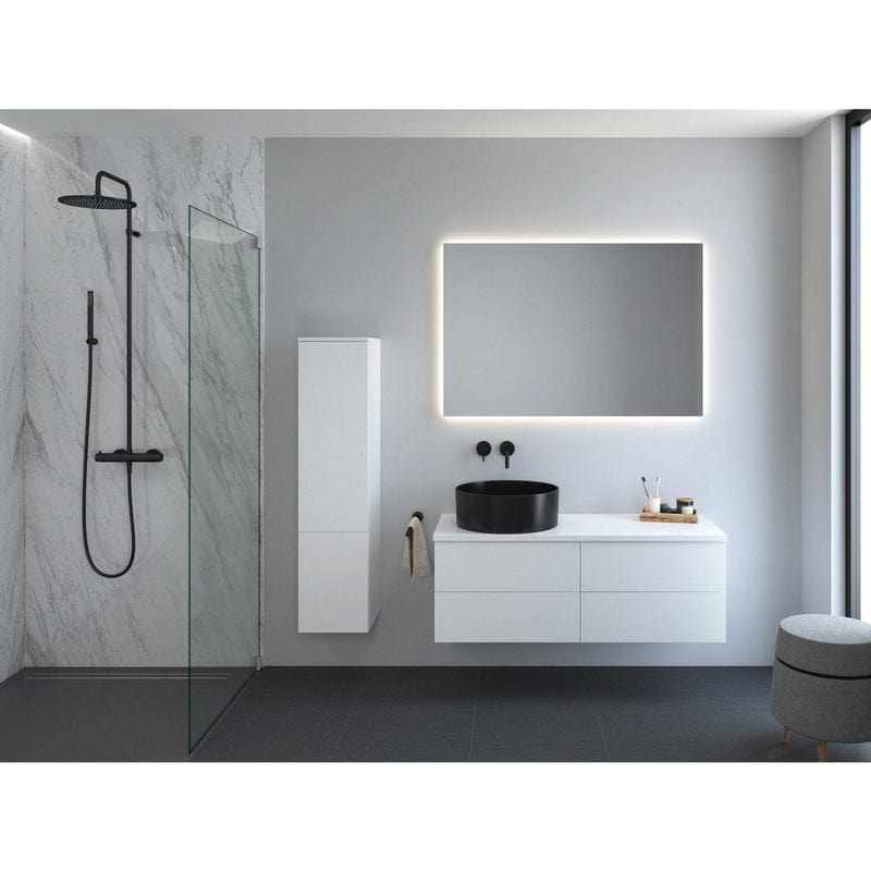 Meuble sous-vasque Cube KRONENBACH 121 cm avec 4 tiroirs et TIP-ON