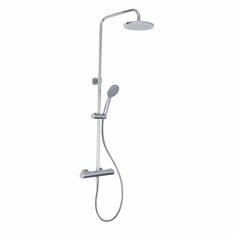 Système de douche apparent KRONENBACH rond avec thermostat et douche de tête Ø 20 cm