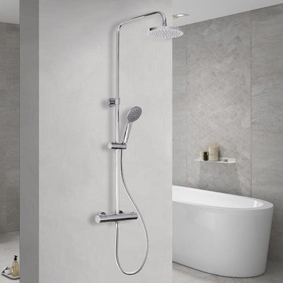 Système de douche apparent KRONENBACH rond avec thermostat et douche de tête Ø 20 cm