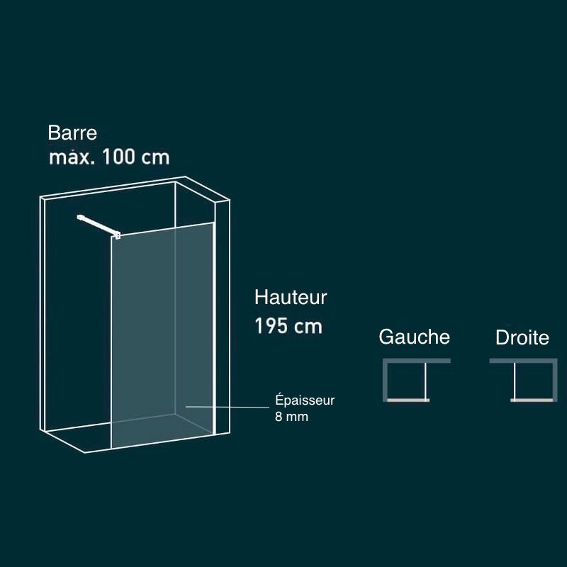 Paroi de douche fixe MANACOR INDUSTRIAL noir mat - Le Monde du Bain