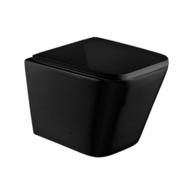 PACK inodoro suspendido cerámica PISA negro mate