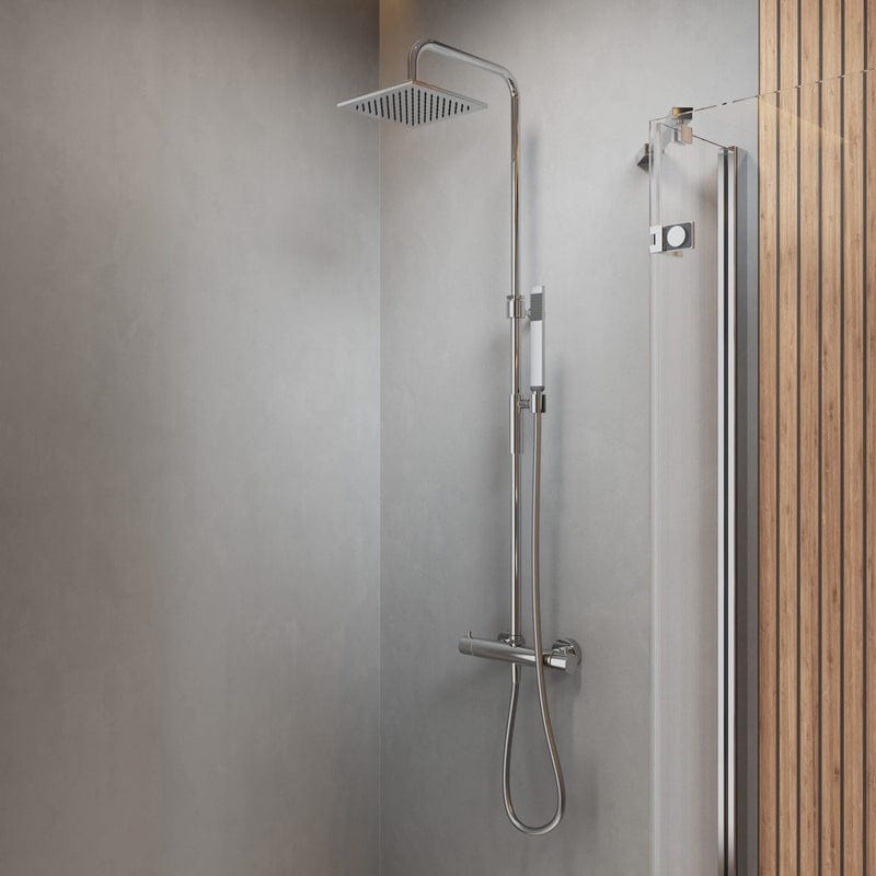 Système de douche PIANURA Giulia apparent avec thermostat et douche de tête 20 x 20 cm