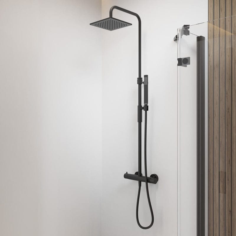 Système de douche PIANURA Giulia apparent avec thermostat et douche de tête 20 x 20 cm