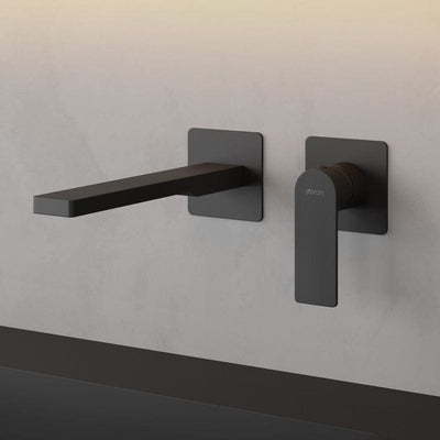 Mitigeur lavabo mural PIANURA Giulia 20 cm avec corps de base, économie d'eau