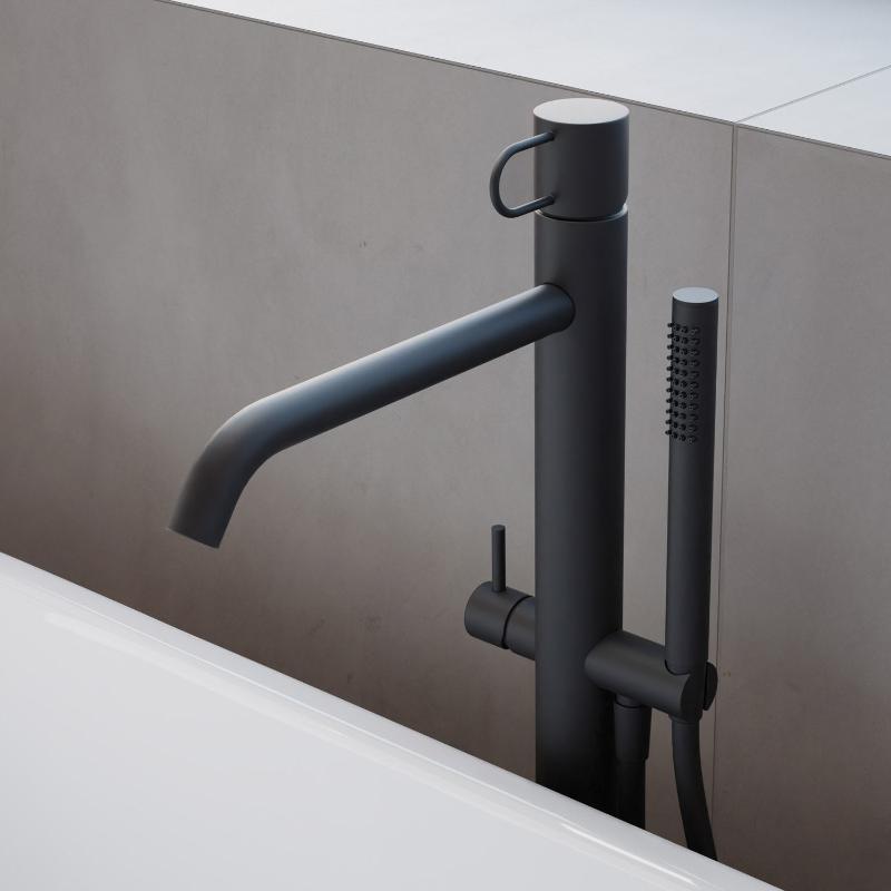 pianura Stella mitigeur monocommande de bain sur pied, montage au sol