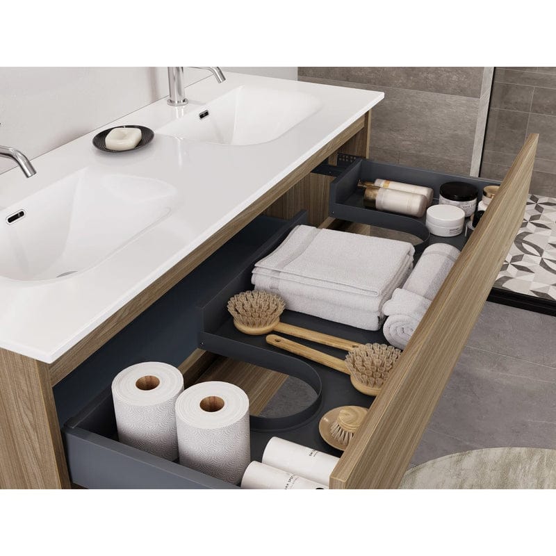 PIANURA Stella double vasque avec meuble bas 122 cm