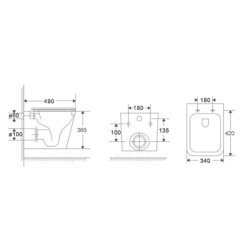 medidas pack inodoro suspendido blanco modelo pisa con cisterna incluida