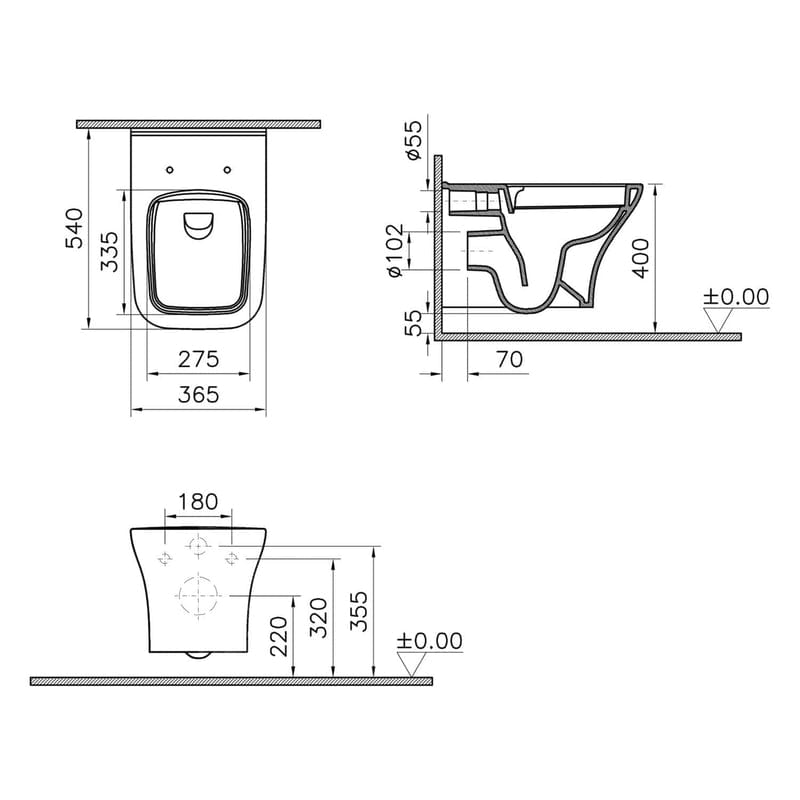 Pack WC PIANURA composé de WC et d&