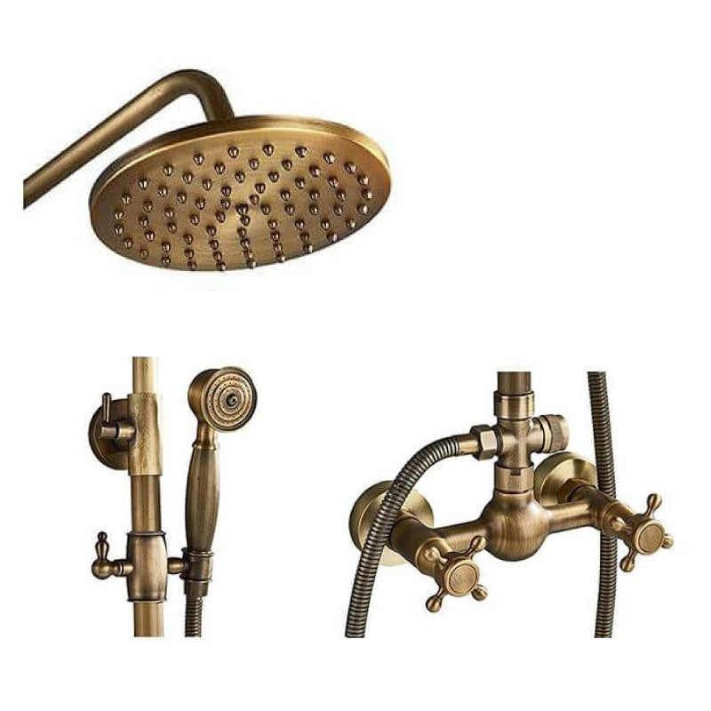 Columna de ducha bimando retro SALERNO dorado envejecido - Entorno Baño