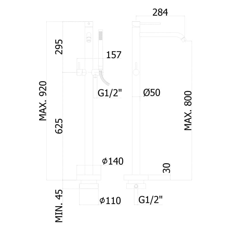 STEINKAMP Living mitigeur de bain à poser, sans corps de base