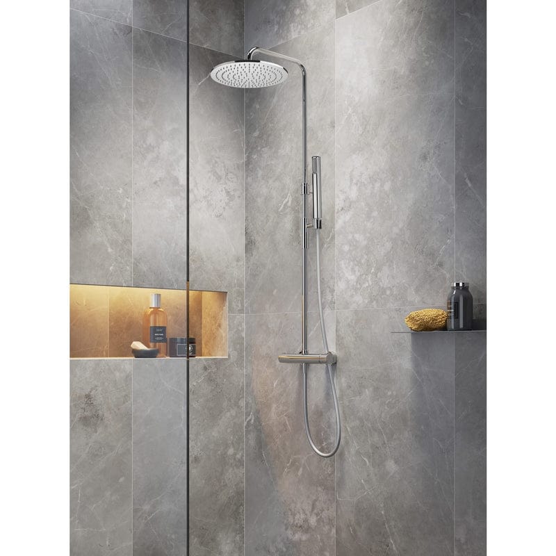 Système de douche thermostatique STEINKAMP Living AP avec douche de tête Ø 30 cm et douchette à main, réglable en hauteur