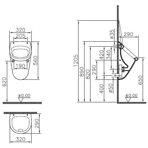 Urinoir STEINKAMP Living 2.0 avec couvercle