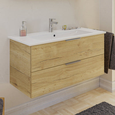 Steinkamp Living 2.0 meuble sous-vasque 95 cm avec meuble sous-vasque Villeroy & Boch Venticello 100 cm CeramicPlus avec trop-plein et 1 trou pour robinetterie