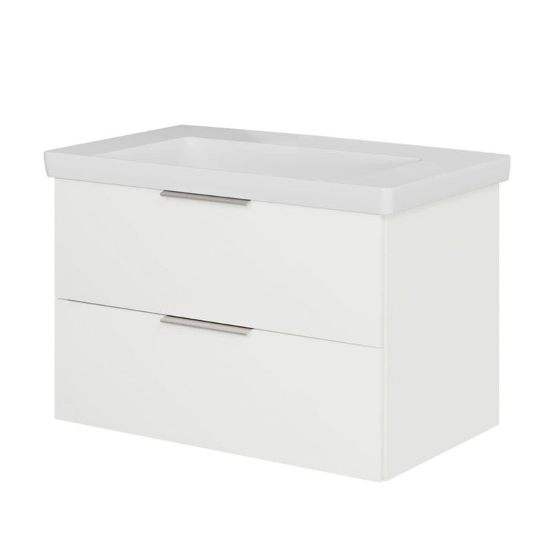 Steinkamp Living 2.0 meuble sous-vasque 75 cm avec Villeroy & Boch Subway 3.0 meuble sous-vasque 80 cm sans trou pour robinetterie, sans trop-plein