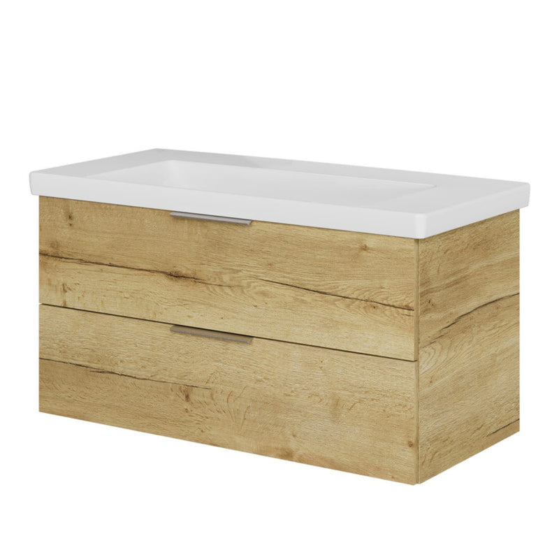 Steinkamp Living 2.0 meuble sous-vasque 95 cm avec Villeroy & Boch Subway 3.0 meuble sous-vasque 100 cm sans trou pour robinetterie, sans trop-plein