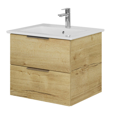 Steinkamp Living 2.0 meuble sous-vasque 55 cm avec meuble sous-vasque Villeroy & Boch Venticello 60 cm CeramicPlus avec trop-plein