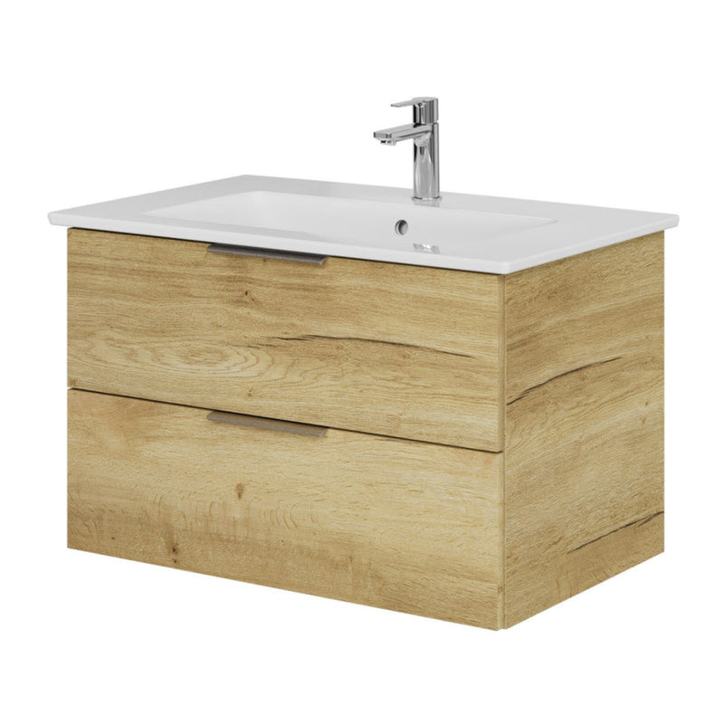 Steinkamp Living 2.0 meuble sous-vasque 75 cm avec meuble sous-vasque Villeroy & Boch Venticello 80 cm CeramicPlus avec trop-plein