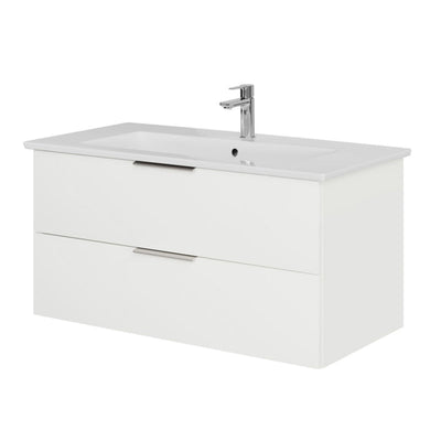 Steinkamp Living 2.0 meuble sous-vasque 95 cm avec meuble sous-vasque Villeroy & Boch Venticello 100 cm CeramicPlus avec trop-plein et 1 trou pour robinetterie