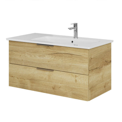 Steinkamp Living 2.0 meuble sous-vasque 95 cm avec meuble sous-vasque Villeroy & Boch Venticello 100 cm CeramicPlus avec trop-plein, vasque à droite