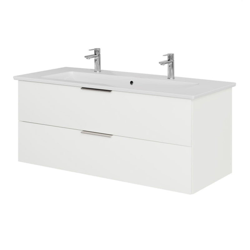 Steinkamp Living 2.0 meuble sous-vasque 115 cm avec meuble sous-vasque Villeroy & Boch Venticello 120 cm CeramicPlus avec trop-plein et 2 trous de robinetterie