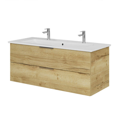 Steinkamp Living 2.0 meuble sous-vasque 115 cm avec meuble sous-vasque Villeroy & Boch Venticello 120 cm CeramicPlus avec trop-plein et 2 trous de robinetterie