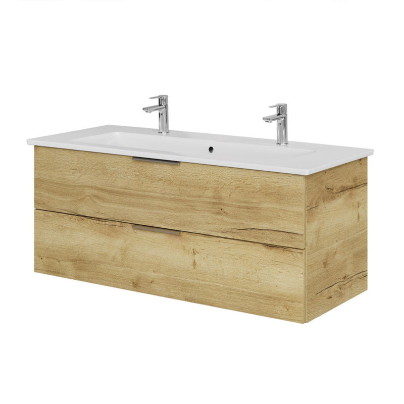 Steinkamp Living 2.0 meuble sous-vasque 115 cm avec meuble sous-vasque Villeroy & Boch Venticello 120 cm CeramicPlus avec trop-plein et 2 trous de robinetterie