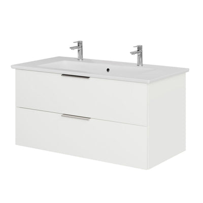 Meuble sous-vasque Steinkamp Living 2.0 95 cm avec meuble sous-vasque Villeroy & Boch Venticello 100 cm avec trop-plein et 2 trous de robinetterie