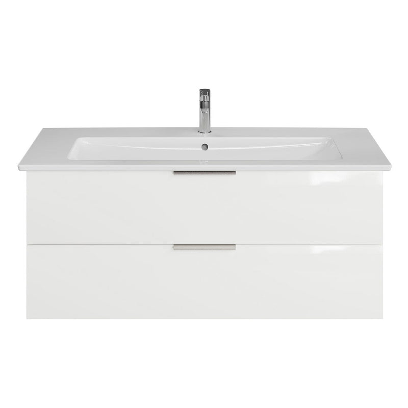 Steinkamp Living 2.0 meuble sous-vasque 115 cm avec meuble sous-vasque Villeroy & Boch Venticello 120 cm CeramicPlus avec trop-plein et 1 trou pour robinetterie