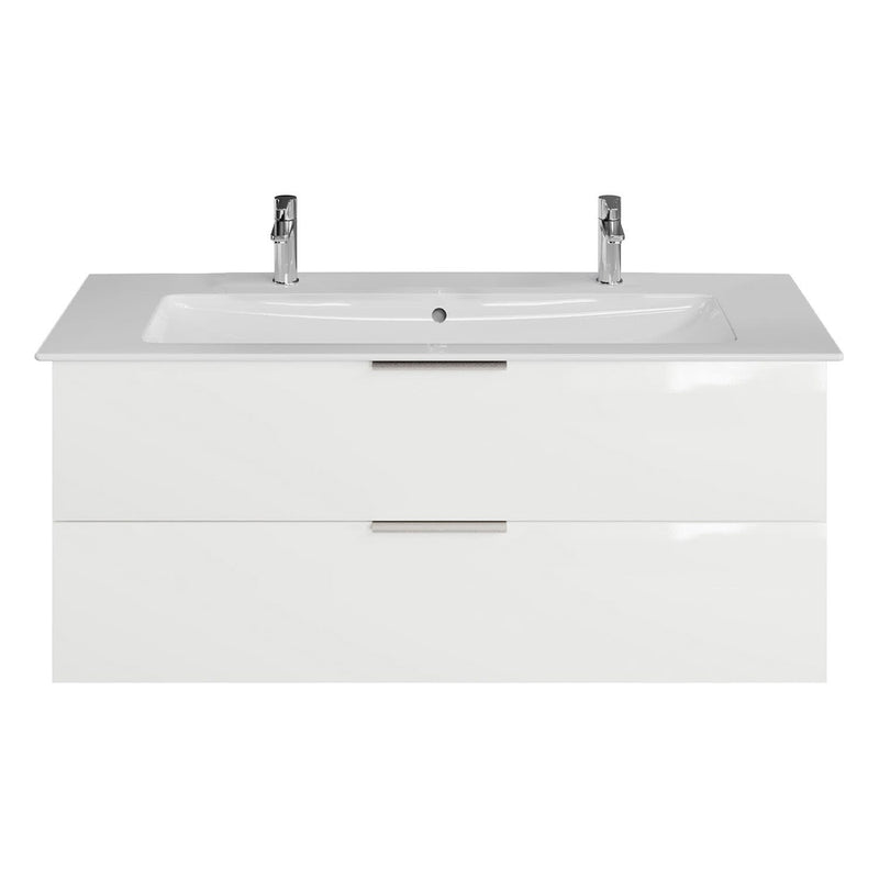 Steinkamp Living 2.0 meuble sous-vasque 115 cm avec meuble sous-vasque Villeroy & Boch Venticello 120 cm CeramicPlus avec trop-plein et 2 trous de robinetterie