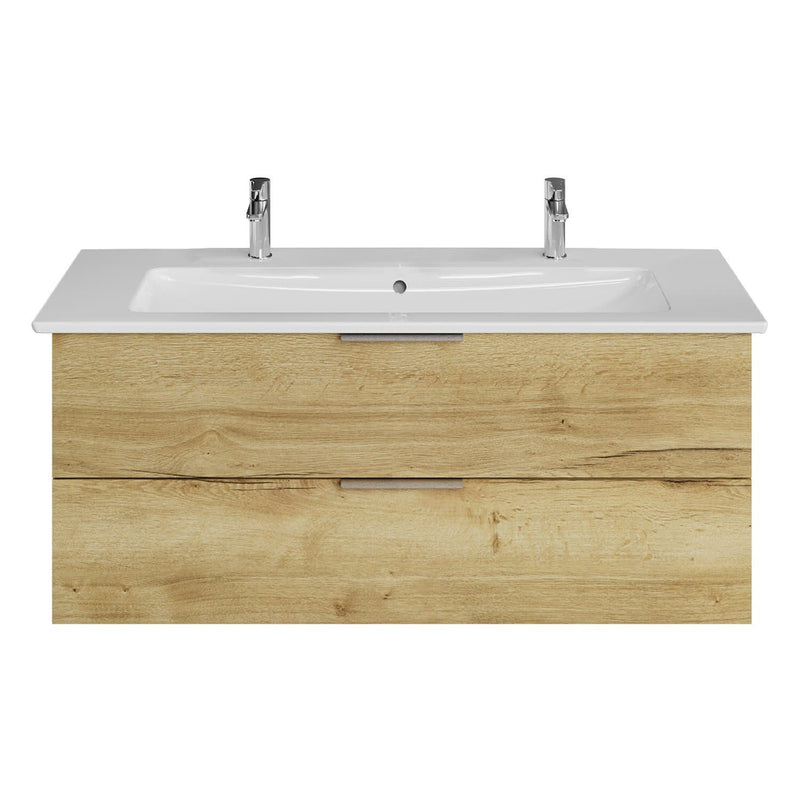 Steinkamp Living 2.0 meuble sous-vasque 115 cm avec meuble sous-vasque Villeroy & Boch Venticello 120 cm CeramicPlus avec trop-plein et 2 trous de robinetterie