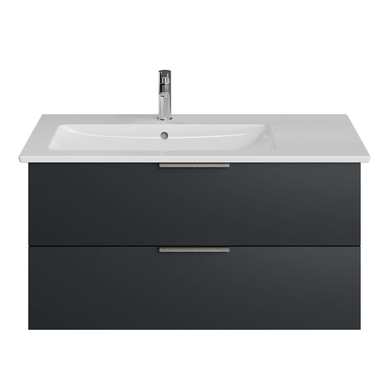 Steinkamp Living 2.0 meuble sous-vasque 95 cm avec meuble sous-vasque Villeroy & Boch Venticello 100 cm CeramicPlus avec trop-plein, vasque à gauche