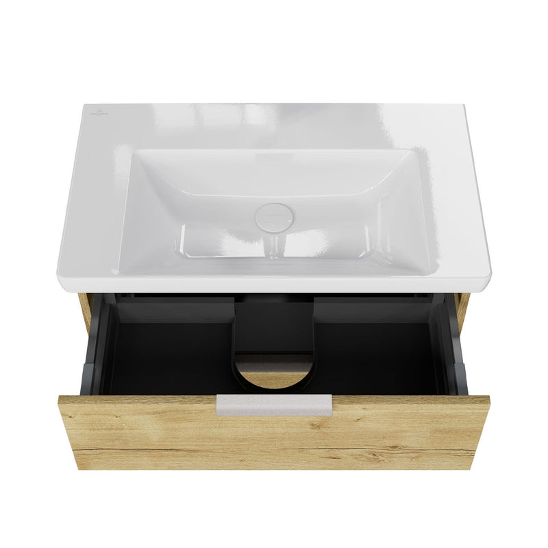 Steinkamp Living 2.0 meuble sous-vasque 75 cm avec Villeroy & Boch Subway 3.0 meuble sous-vasque 80 cm sans trou pour robinetterie, sans trop-plein