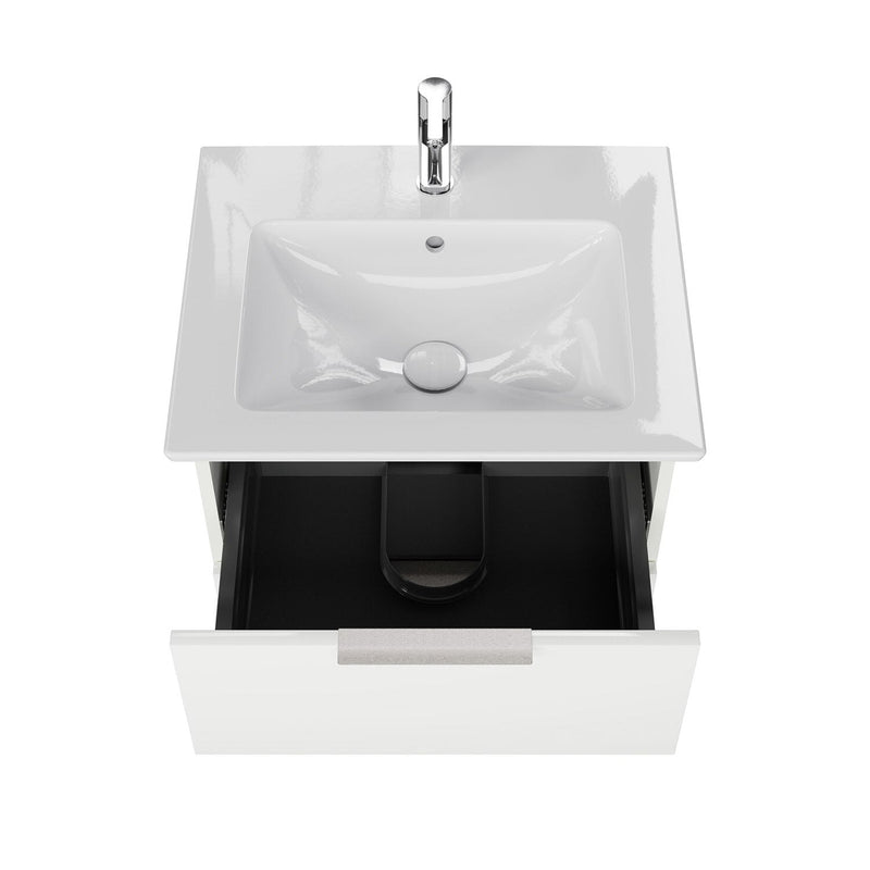 Steinkamp Living 2.0 meuble sous-vasque 55 cm avec meuble sous-vasque Villeroy & Boch Venticello 60 cm CeramicPlus avec trop-plein