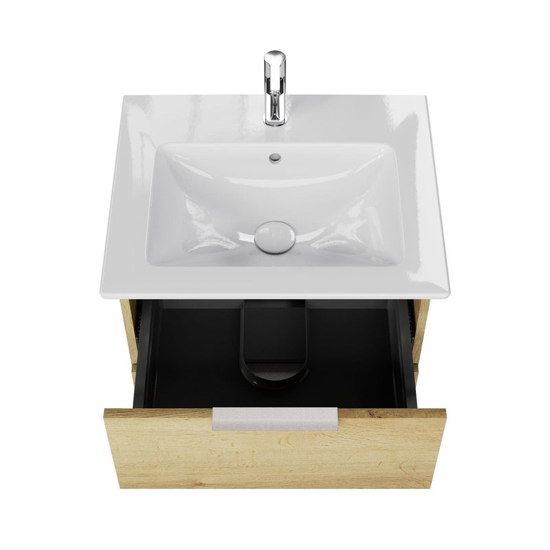 Steinkamp Living 2.0 meuble sous-vasque 55 cm avec meuble sous-vasque Villeroy & Boch Venticello 60 cm CeramicPlus avec trop-plein
