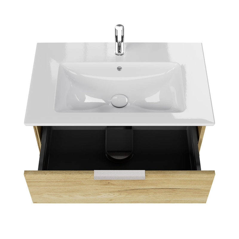 Steinkamp Living 2.0 meuble sous-vasque 75 cm avec meuble sous-vasque Villeroy & Boch Venticello 80 cm CeramicPlus avec trop-plein