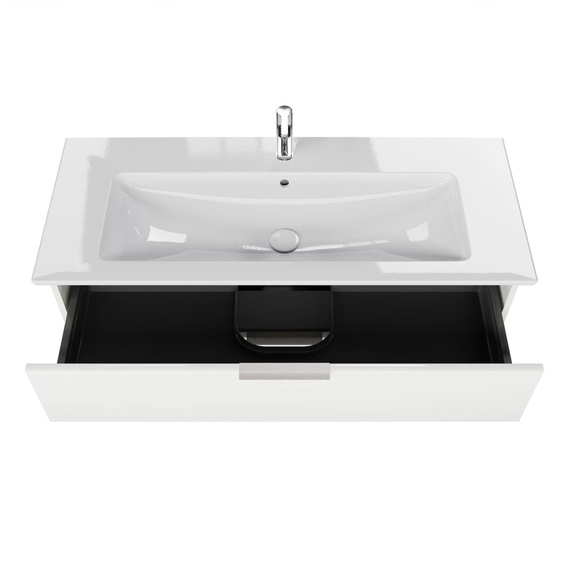 Steinkamp Living 2.0 meuble sous-vasque 115 cm avec meuble sous-vasque Villeroy & Boch Venticello 120 cm CeramicPlus avec trop-plein et 1 trou pour robinetterie