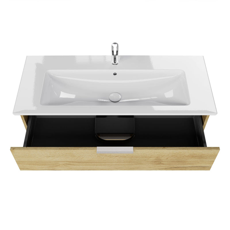 Steinkamp Living 2.0 meuble sous-vasque 115 cm avec meuble sous-vasque Villeroy & Boch Venticello 120 cm CeramicPlus avec trop-plein et 1 trou pour robinetterie