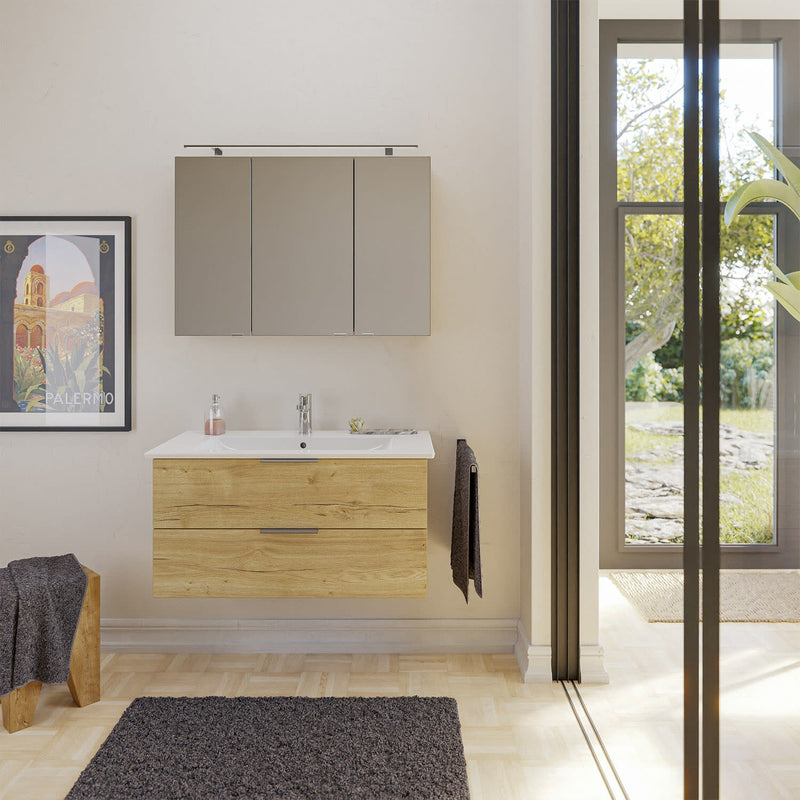 Steinkamp Living 2.0 meuble sous-vasque 95 cm pour meuble sous-vasque Villeroy & Boch Venticello 100 cm, vasque au milieu