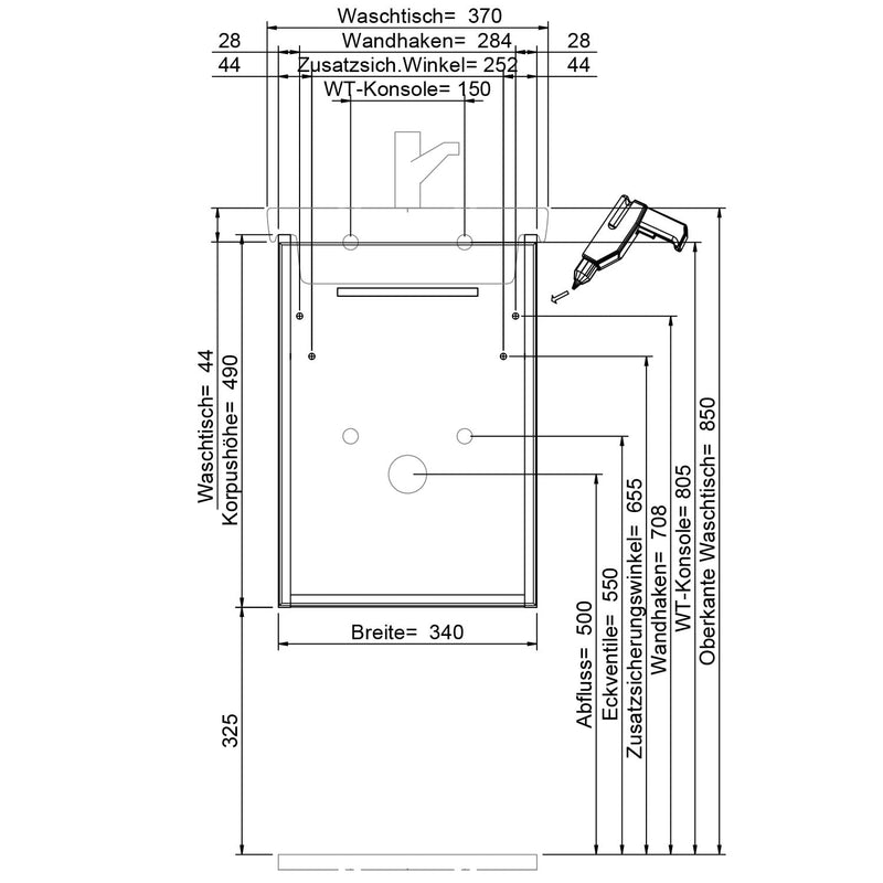 Steinkamp Living 2.0 meuble sous-vasque 34 cm pour Villeroy & Boch Subway 3.0 meuble sous-vasque 37 cm