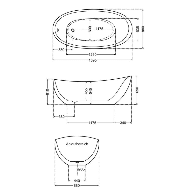 Baignoire ovale îlot STEINKAMP Loft