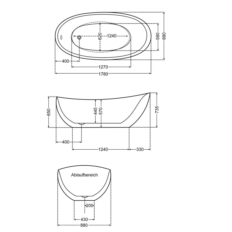 Baignoire îlot design ovale STEINKAMP Loft